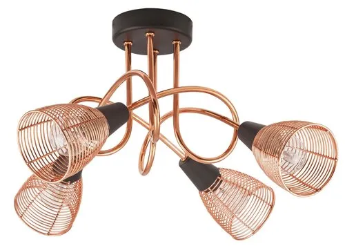 Beltéri mennyezeti lámpa E14 4x40W fekete/réz Veronica