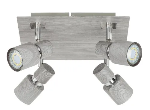 Beltéri karos spotlámpa GU10 4x50W ezüst tölgy Merkur