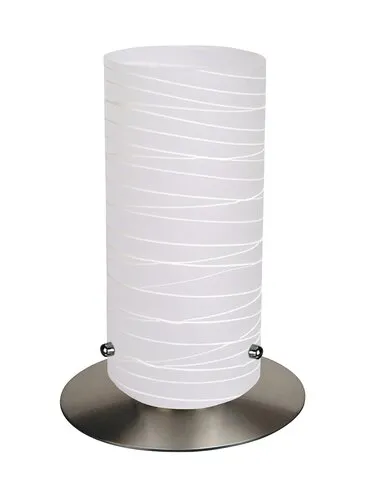 Éjjeli lámpa E27 60W szatin króm/fehér mintás Aurel 