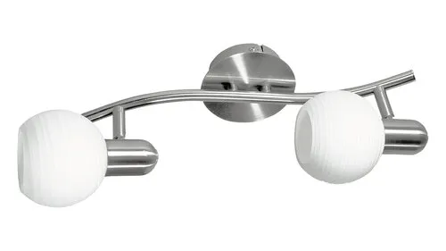 Beltéri karos spotlámpa E14 2x40W szatin króm/fehér mintás...