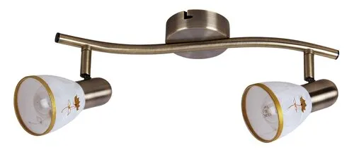 Beltéri karos spotlámpa E14 2x40W bronz/fehér alabástrom ü...