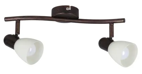 Beltéri karos spotlámpa E14 2x40W antik barna Soma