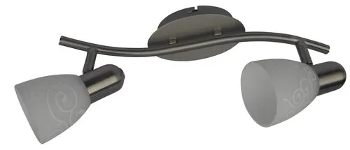 Beltéri karos spotlámpa E14 2x40W szatin króm/fehér mintás...