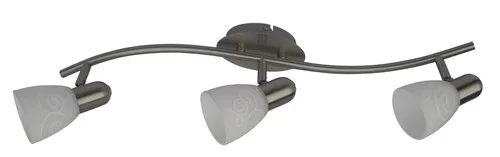 Beltéri karos spotlámpa E14 3x40W szatin króm/fehér mintás...