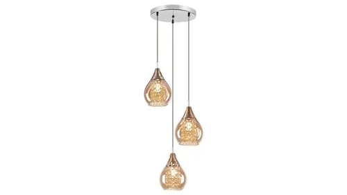 Beltéri függeszték G9 3x40W króm/borostyán Cassandra 