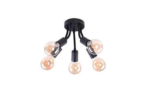 Beltéri karos spotlámpa E27 5x60W fekete Almus 