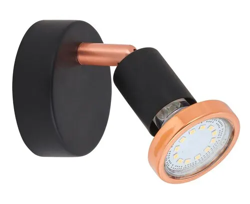 Beltéri fali lámpa GU10 50W mattt fekete/réz Valentine