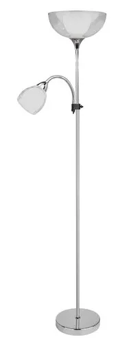 Beltéri állólámpa E27 60W+E14 40W króm/fehér Dave