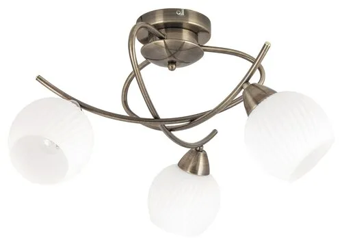 Beltéri karos spotlámpa E14 3x40W antik bronz Evangeline