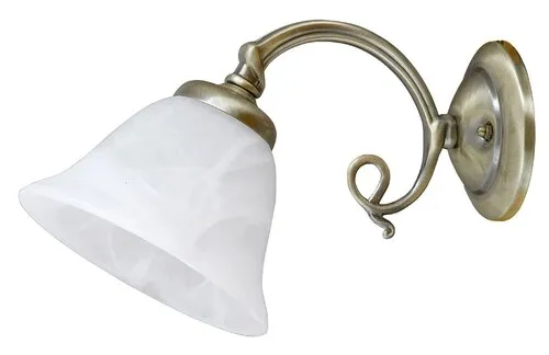 Beltéri fali lámpa E14 40W bronz/fehér alabástrom üveg Bec...