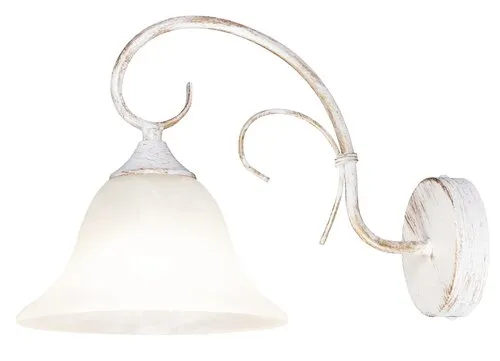 Beltéri fali lámpa E27 60W antik fehér/fehér alabástrom üv...