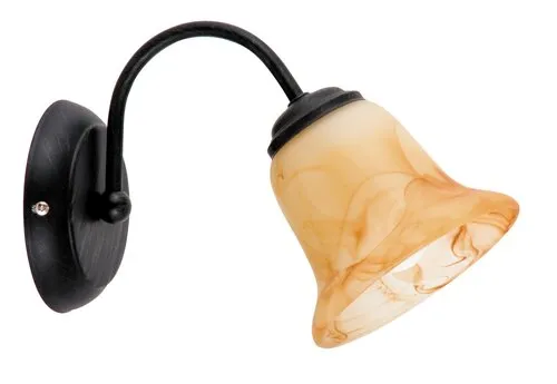 Beltéri fali lámpa E14 40W fekete/barna alabástrom üveg Co...