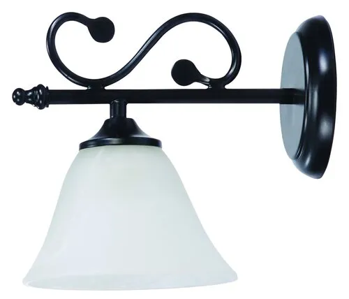 Beltéri fali lámpa E14 40W matt fekete/fehér alabástrom üv...