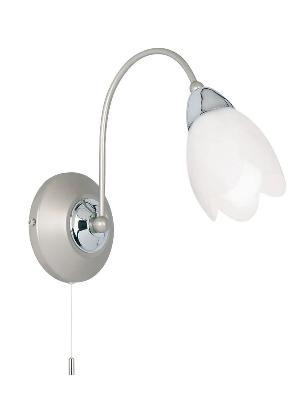 ENDON Petal Fali lámpa fém|üveg szatén króm hatású lemez,m...