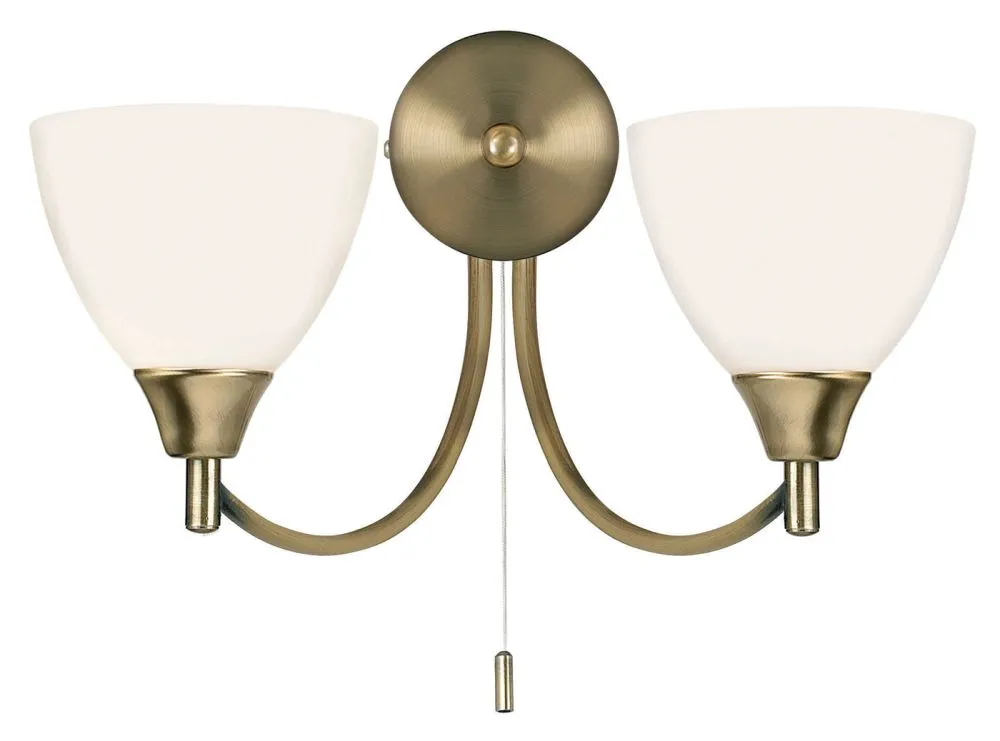 ENDON Alton Fali lámpa fém|üveg antik réz hatású lemez,mat...