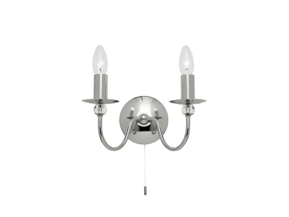 ENDON Parkstone Fali lámpa fém|üveg króm hatású lemez,átte...