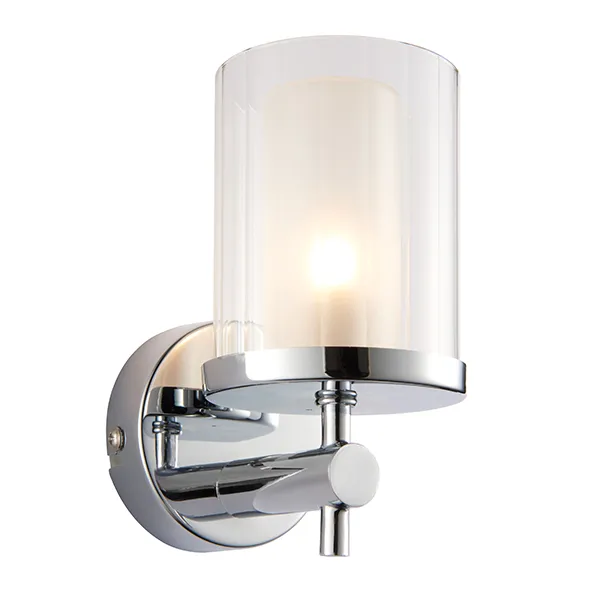 ENDON Britton Fali lámpa fém|üveg króm hatású lemez,áttets...