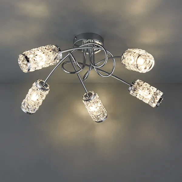 ENDON Colby Beltéri mennyezeti lámpa G9 5x18W króm/üveg...