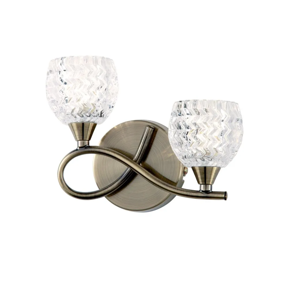 ENDON Boyer Fali lámpa fém|üveg antik réz hatású lemez,átt...