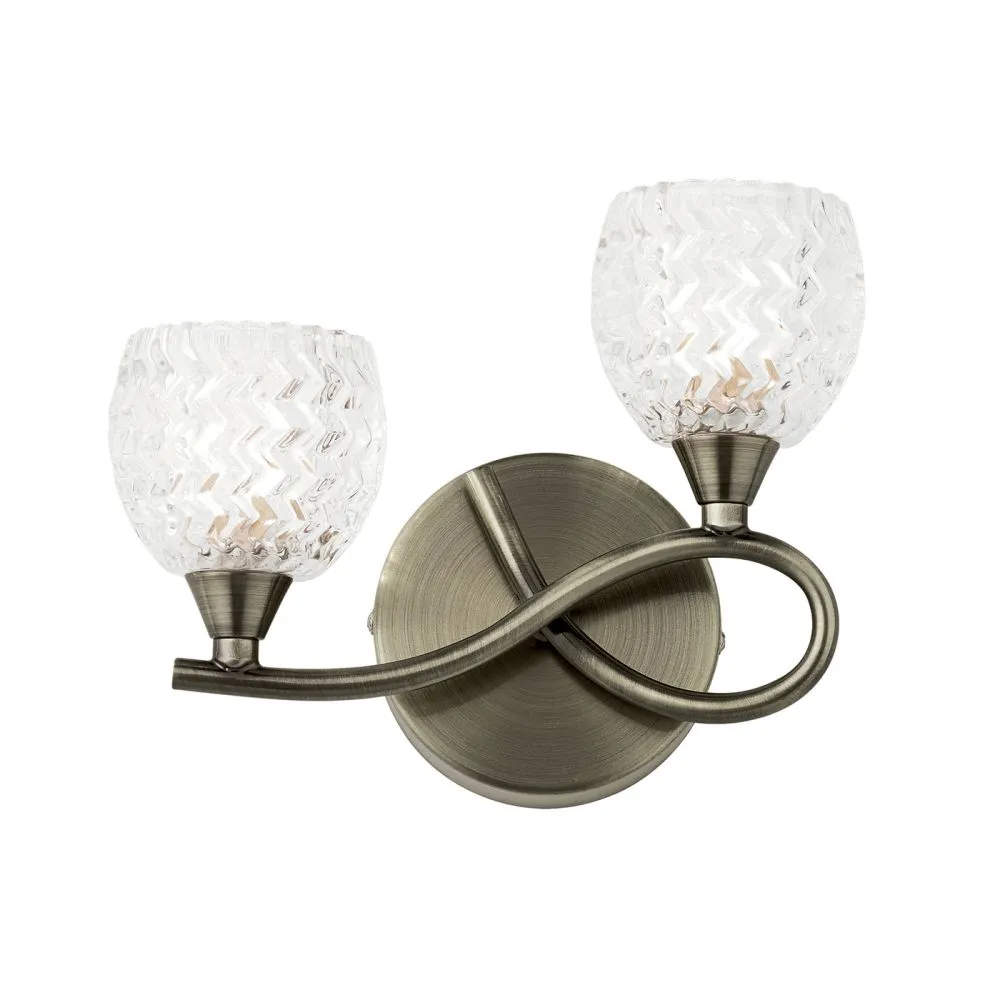 ENDON Boyer Fali lámpa fém|üveg antik réz hatású lemez,átt...