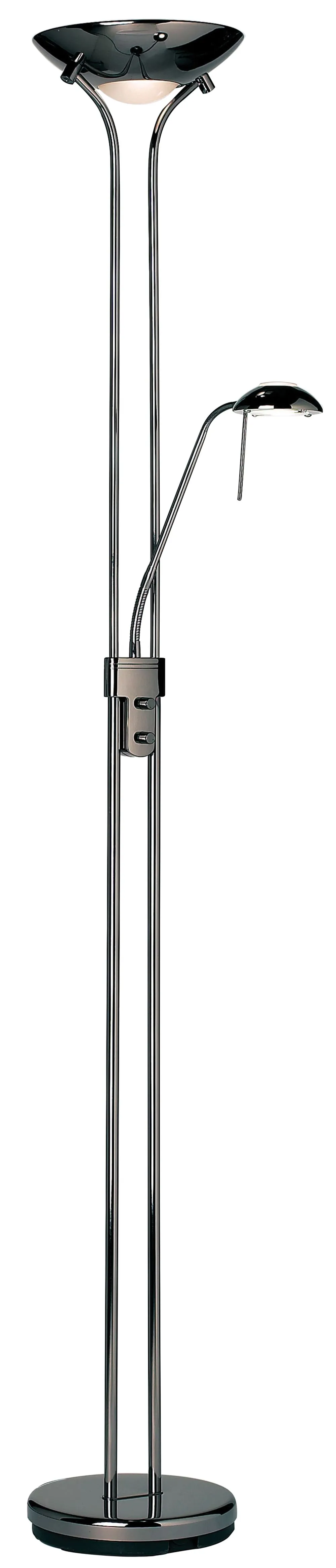 ENDON Rome Állólámpa fém|üveg fekete króm hatású lemez,opá...