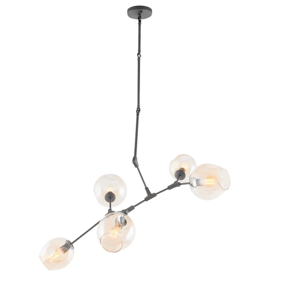 Italux Nantes Függeszték E27 5x60W fekete /KIFUTÓ!!/