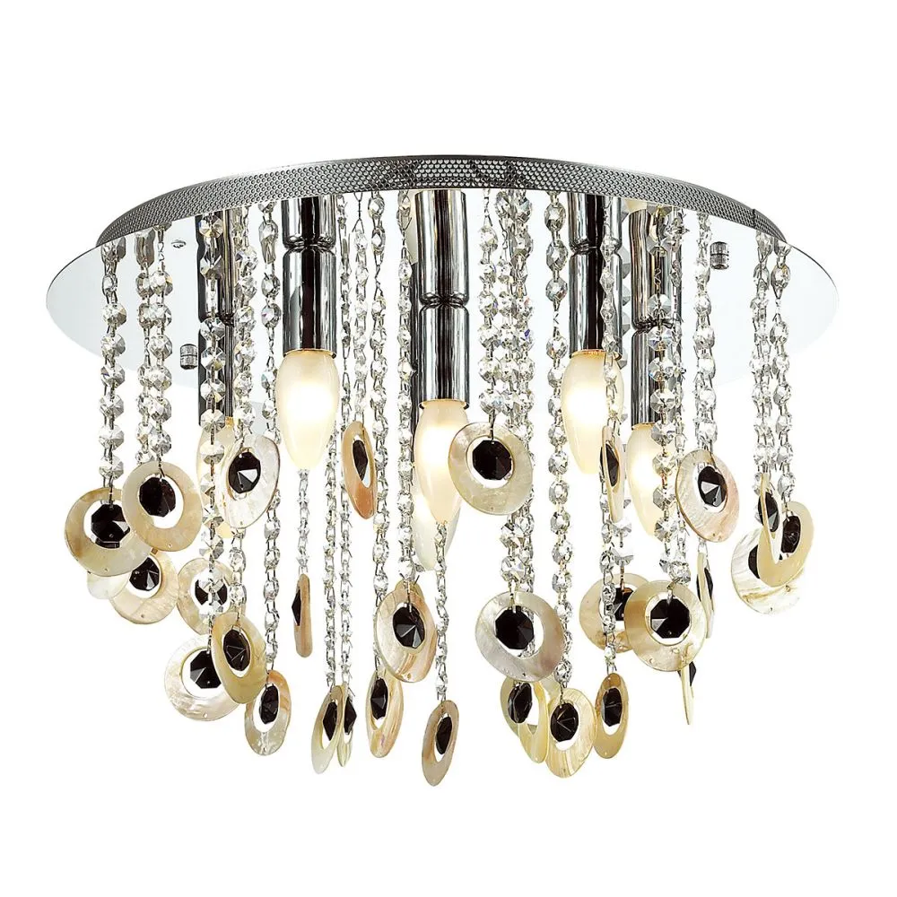 Italux Kanyo Beltéri mennyezeti lámpa E14 6x40W króm/krist...