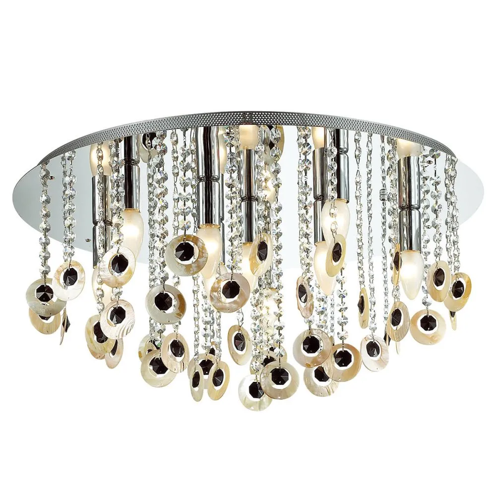 Italux Kanyo Beltéri mennyezeti lámpa E14 9x40W króm/krist...