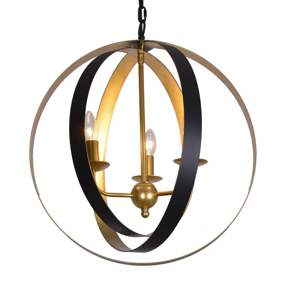 Italux Kaia Beltéri függeszték E14 3x40W fekete, arany /KI...