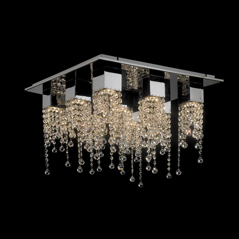 Italux Larix Beltéri mennyezeti lámpa GU10 9x50W króm/ezüs...