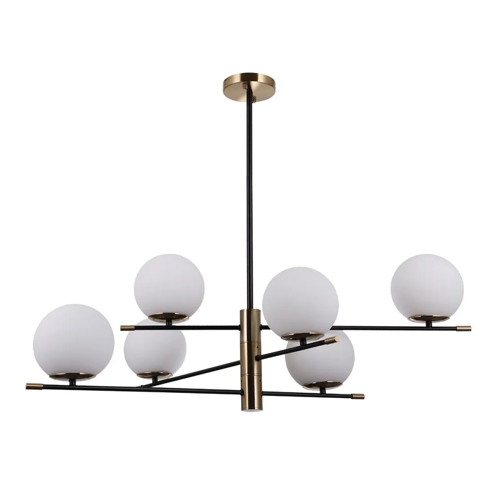 Italux Stelia Függeszték fekete|antik bronz|fehér E14