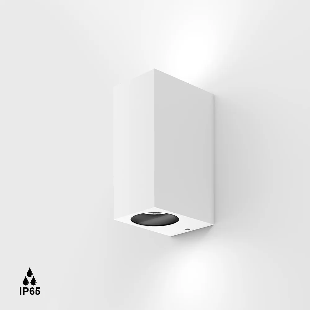 Surface mounted luminaire GRAPH2. L100mm, W73mm, H158mm, G...