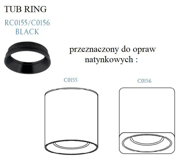 MAXLIGHT TUB RING/BK