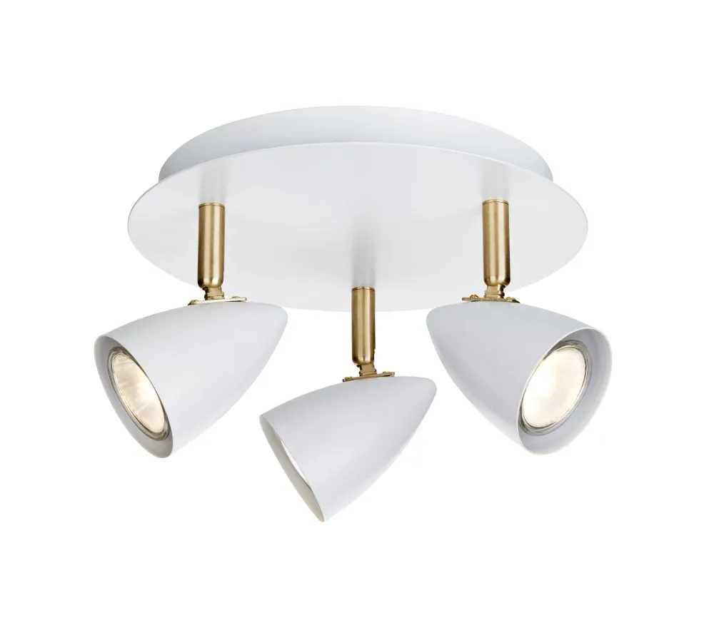 MARKSLÖJD CIRO Ceiling 3L fehér/sárgaréz