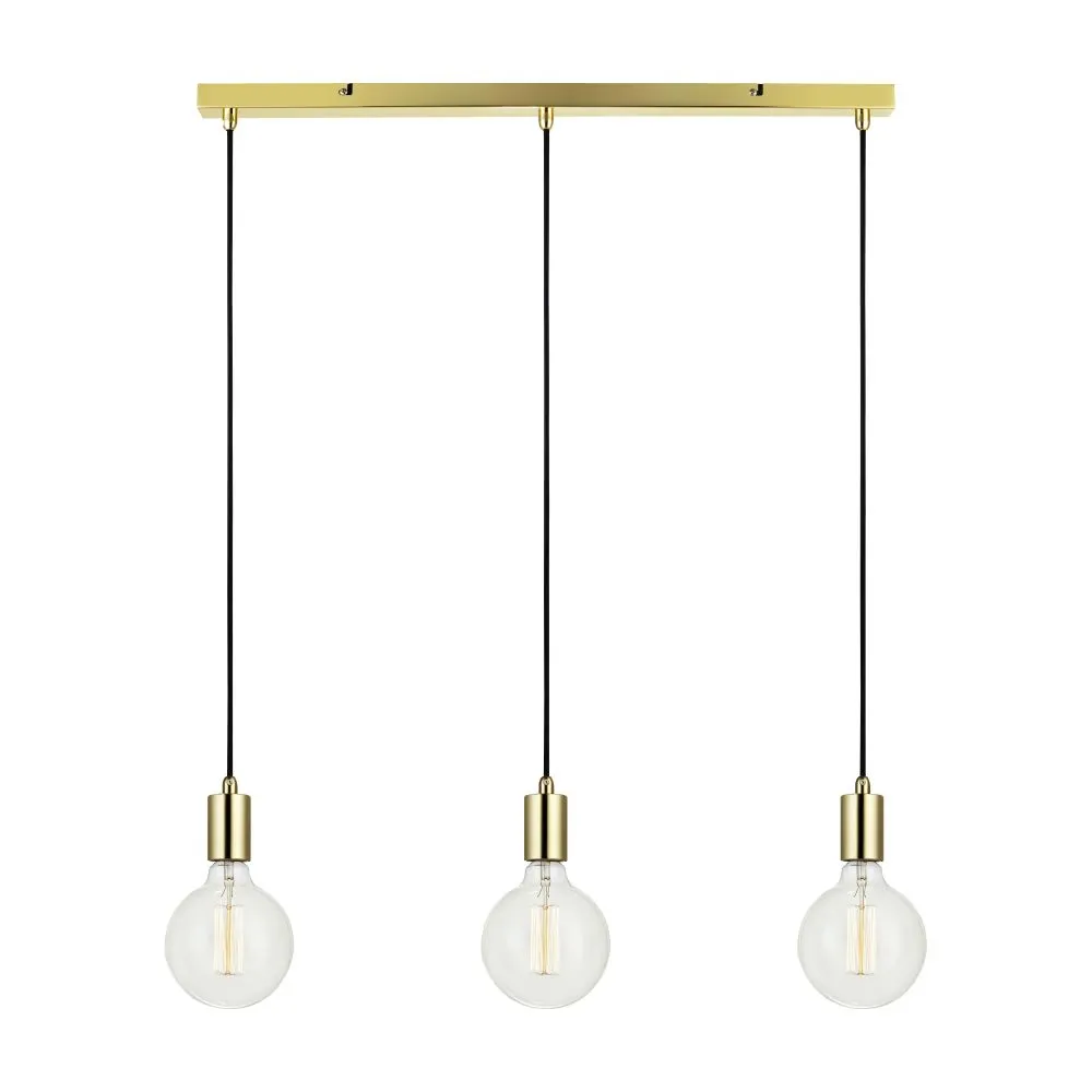 MARKSLÖJD SKY Straight Pendant 3L sárgaréz/áttetszo