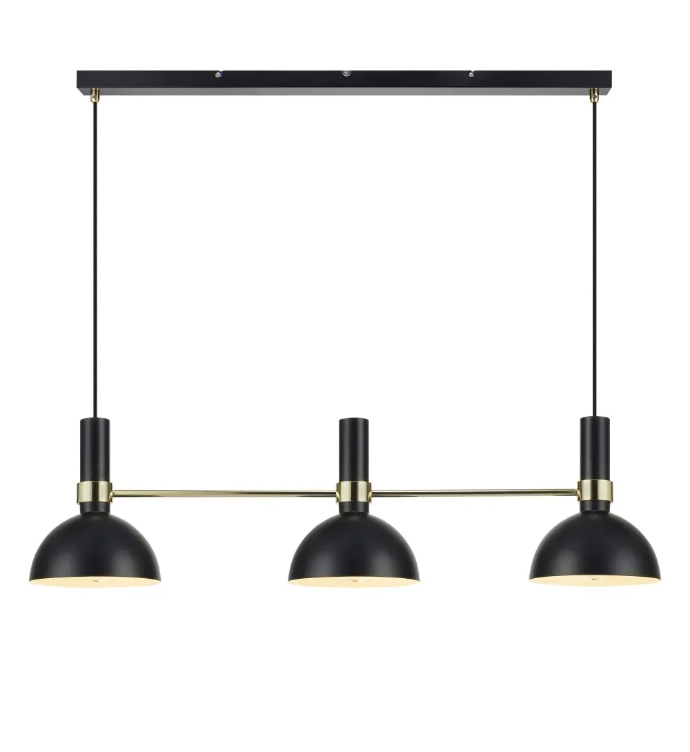 MARKSLÖJD LARRY függeszték 3L fekete/csiszolt sárgaréz...