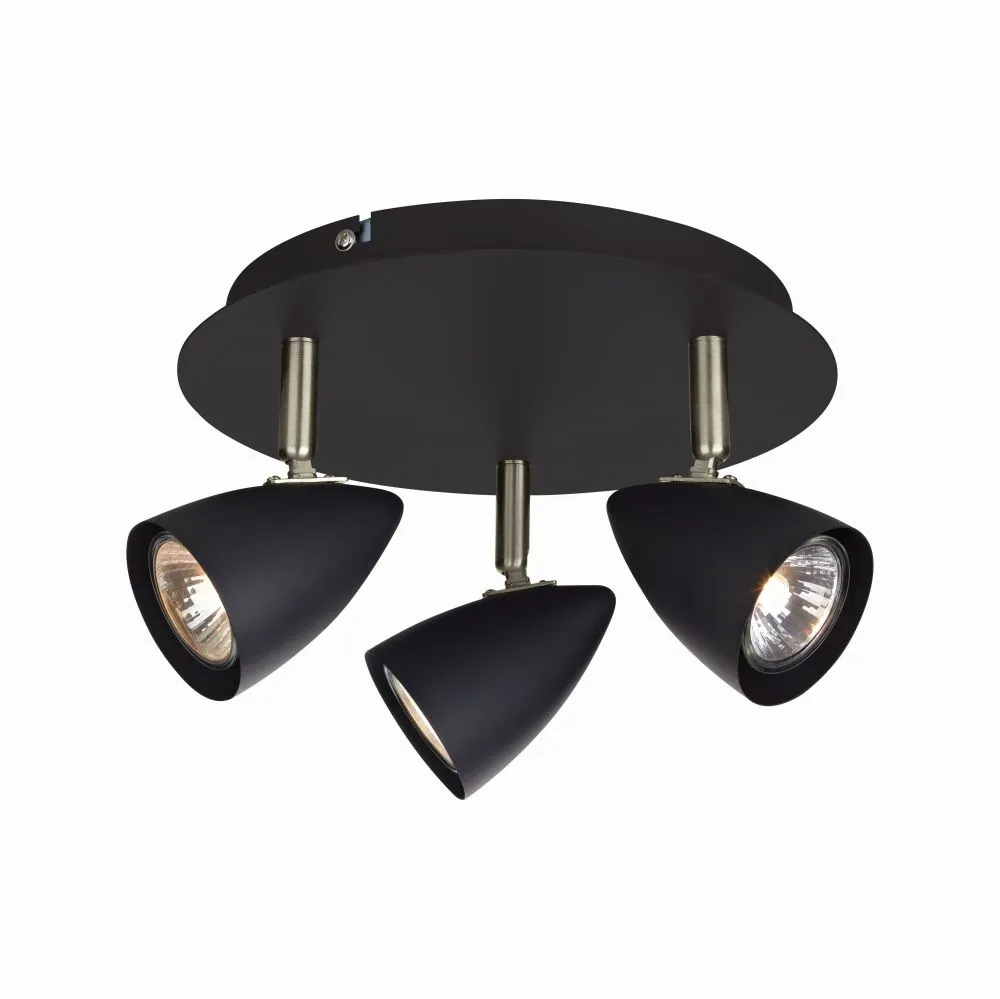 Markslöjd CIRO Plafon 3L Czarny/Stal