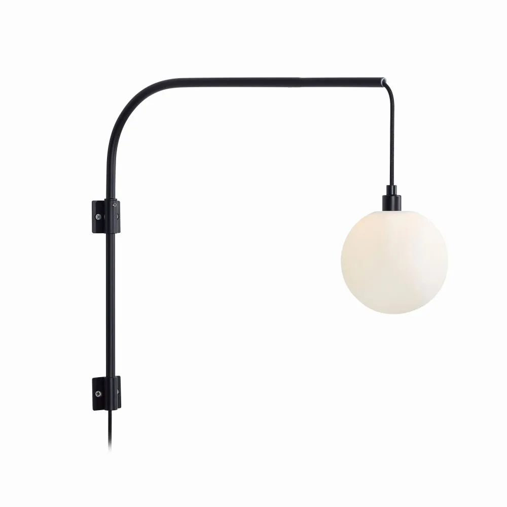 Markslöjd BUDDY fali lámpa 1L fekete/Opal