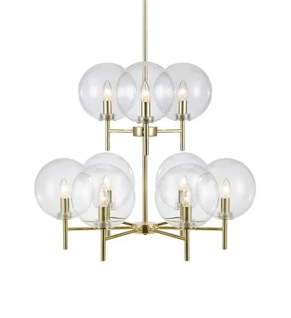 Markslöjd CROWN Beltéri függeszték E14 9x20W sárgaréz...