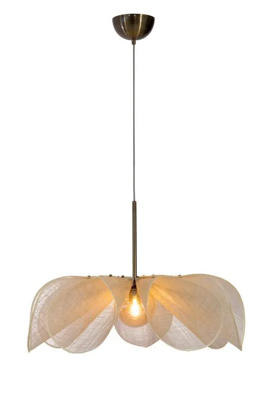 Markslöjd STYRKA Pendant 1L 75cm Beige/Antique Brass/Amber...