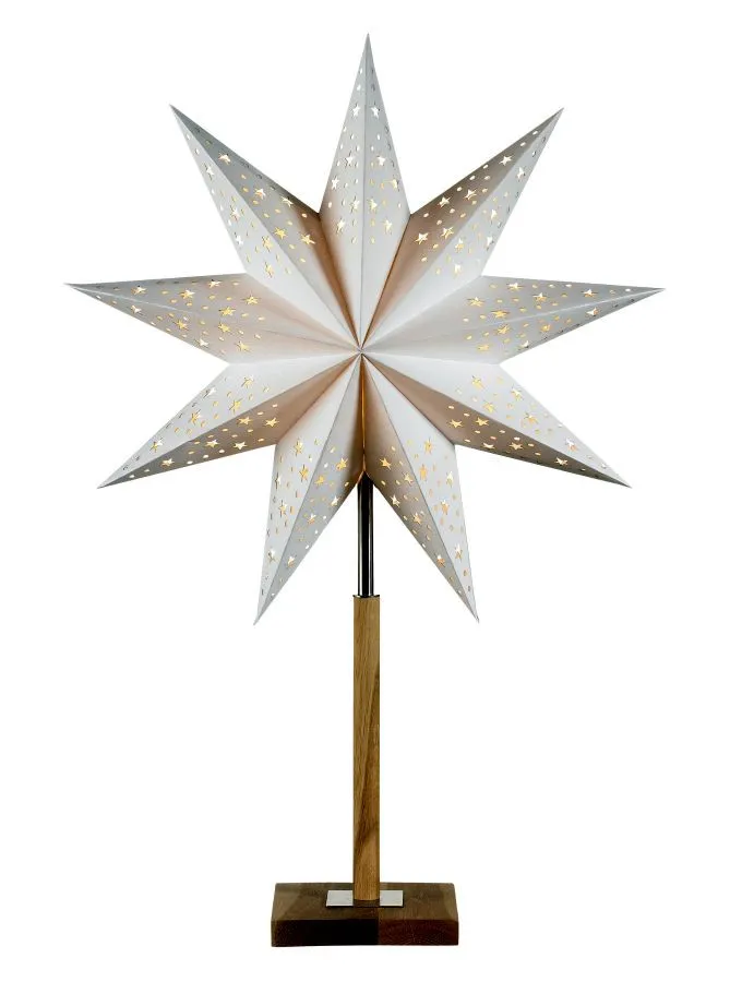 Markslöjd SOLVALLA Tablestar 65cm White/Oak E14 1x25W wood...