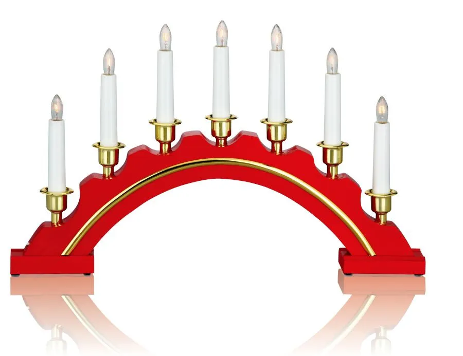 Markslöjd CELINE Candle light 7L Red E10 7x3W wood 46x28cm...