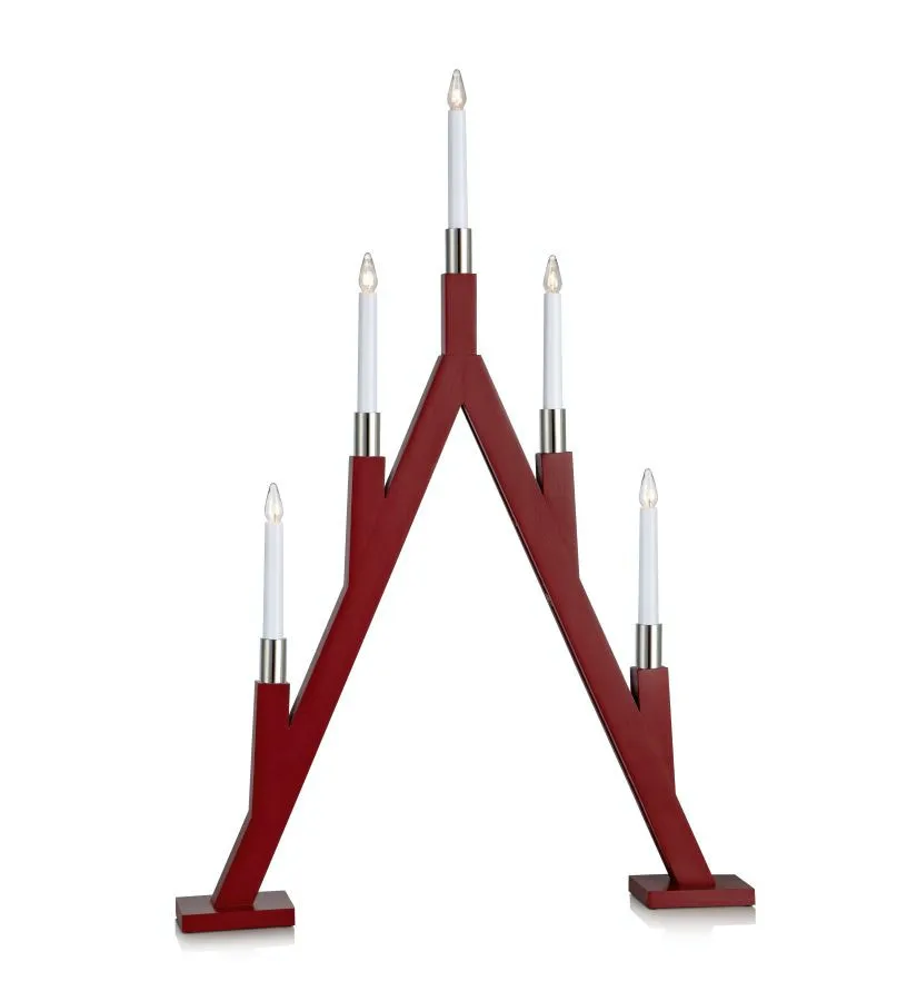 Markslöjd BJURFORS 5 Candlestick Wood E10 Red E10 5 PLASTI...