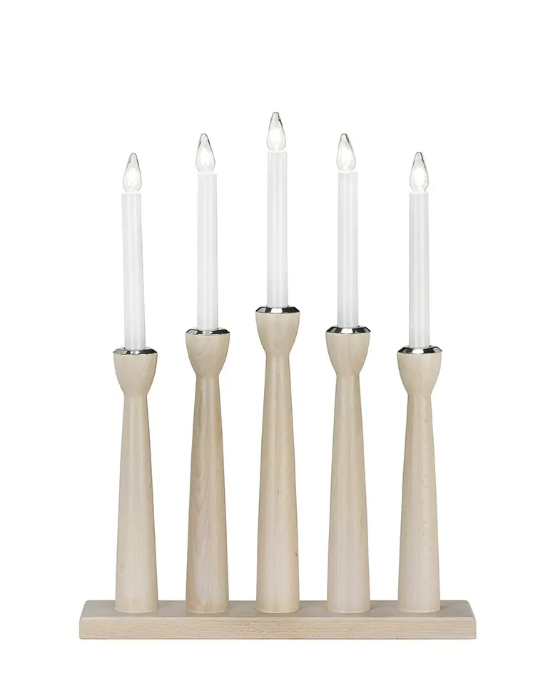 Markslöjd MÅSESKÄR  5 Candlestick Wood  Nature - MS-703904...