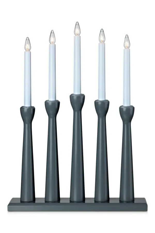 Markslöjd MÅSESKÄR 5 Candlestick Wood Grey E10 5x3W wood 3...