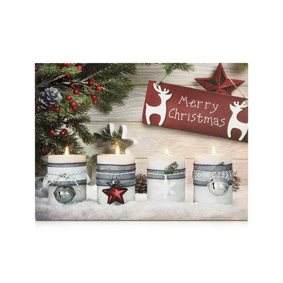 Markslöjd CANVAS Picture Candle 40x30 Timer LED 4 papier 3...