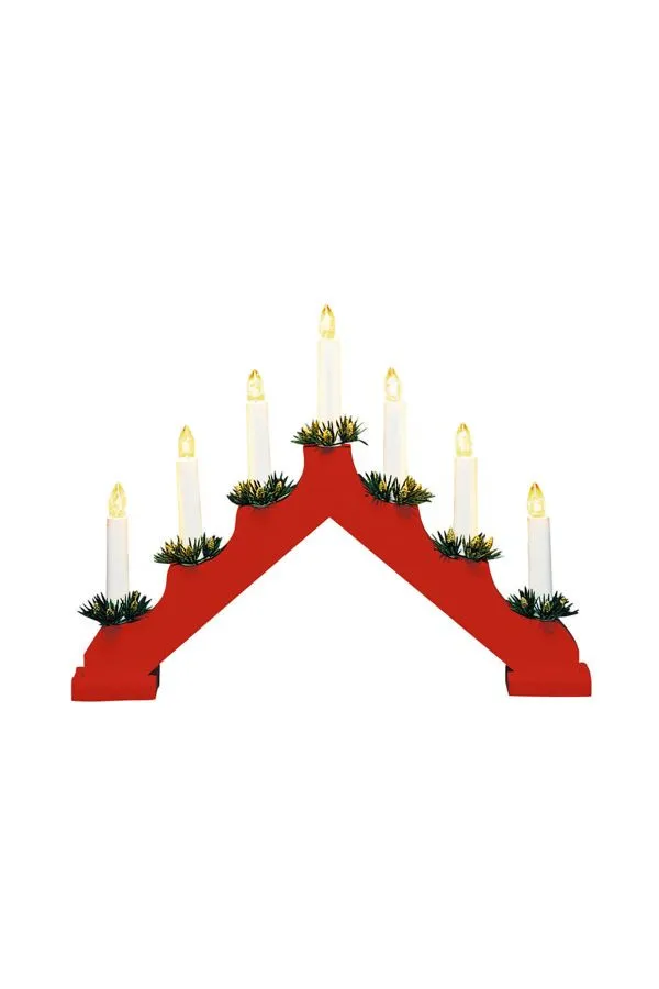 Markslöjd OLA Wooden Candle Stick 7L Red E10 7  