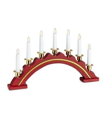 Markslöjd CELINE Wooden candlestick 7 LED Red E10 7 WOOD 