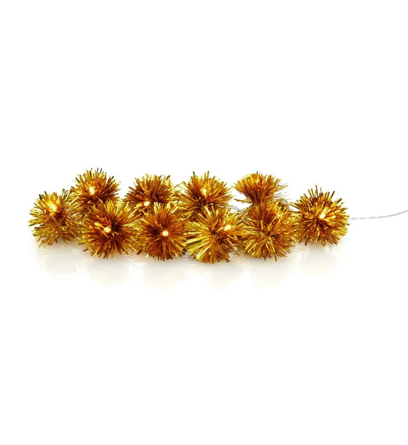 Markslöjd POMPOM  Golden  LED 10x0,06W plastik 4,5V bateri...