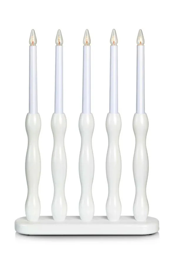 Markslöjd FALUN Candlestick 5L White E10 5 WOOD 55V